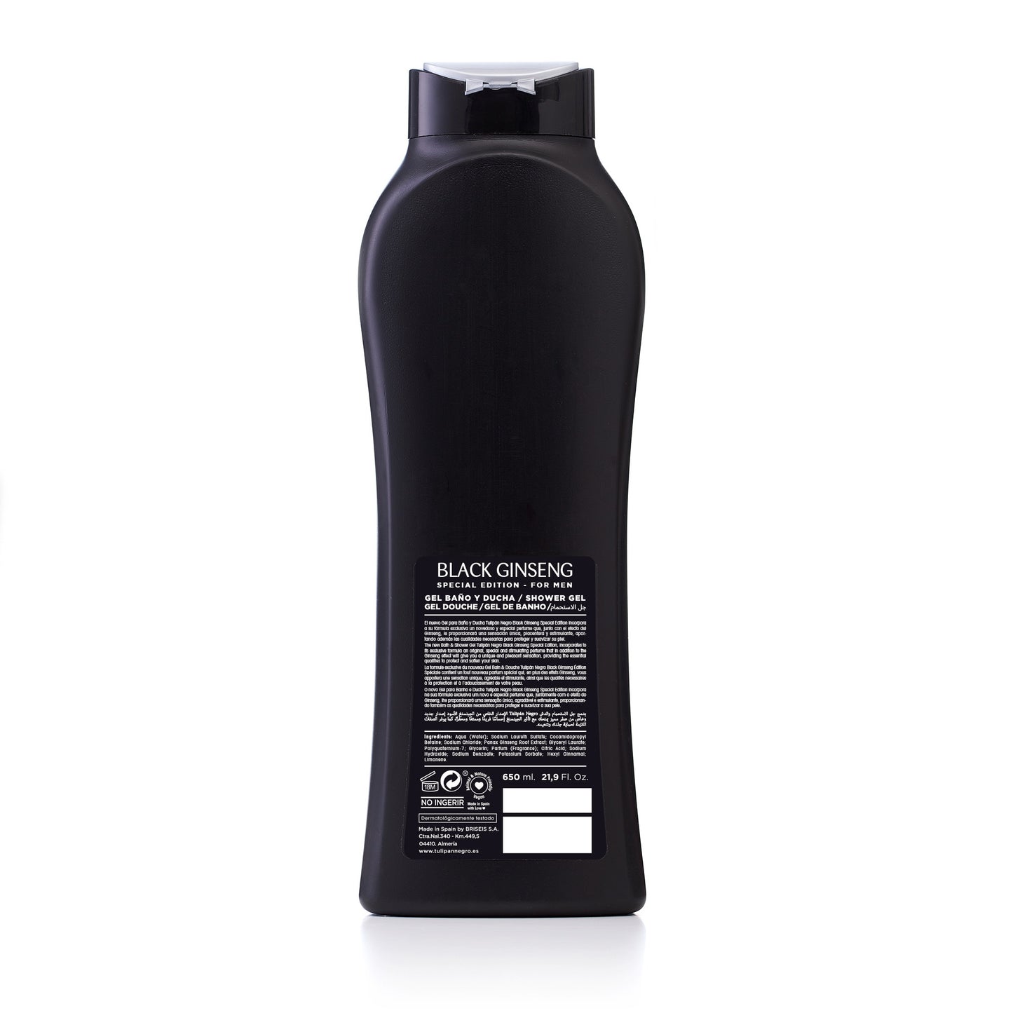 TULIPAN NEGRO GEL DUS BLACK GINSENG 650 ML