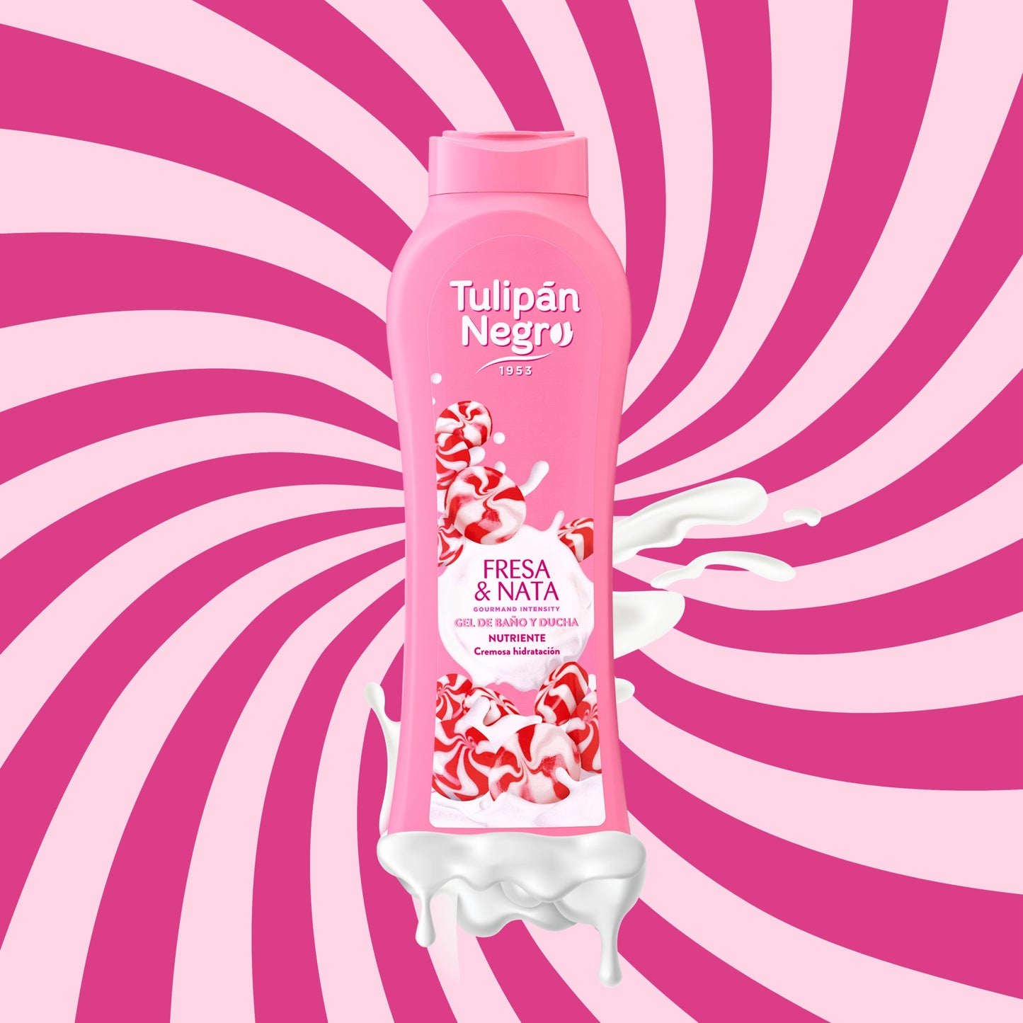 TULIPAN NEGRO GEL DUS FRESA Y NATA 650 ML
