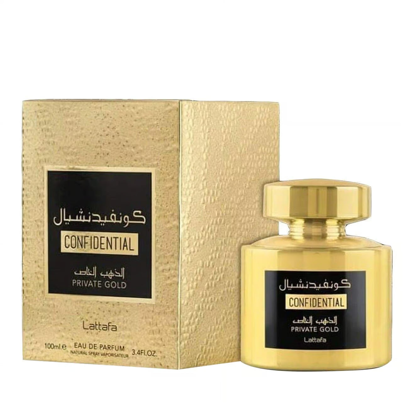 Parfum arabesc Confidential Private Gold by Lattafa, apa de parfum 100 ml, femei