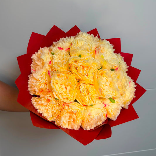 Buchet Elegant – 19 Bujori din Panza