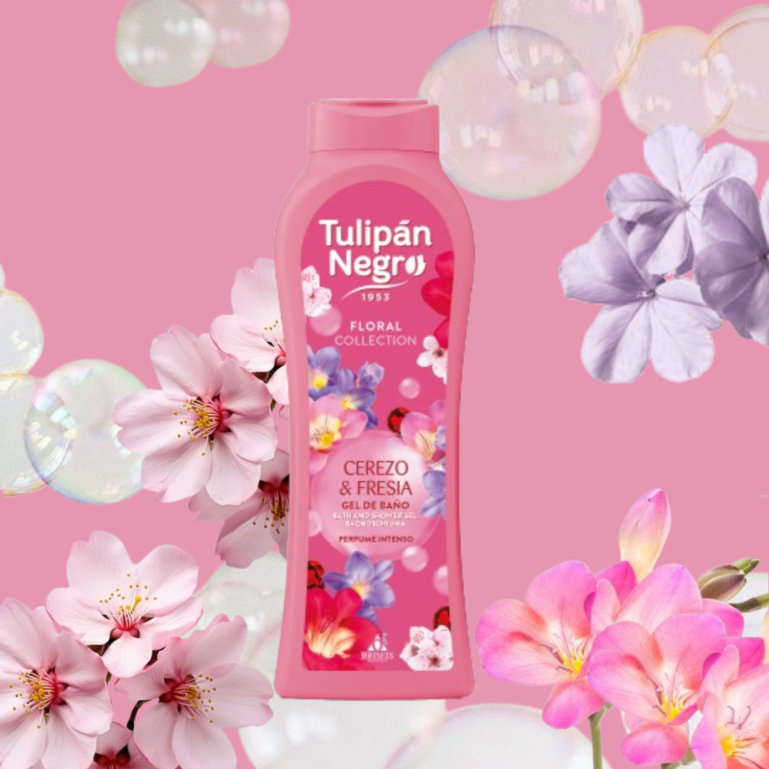 TULIPAN NEGRO GEL DUS FRESA Y CEREZA 650 ML