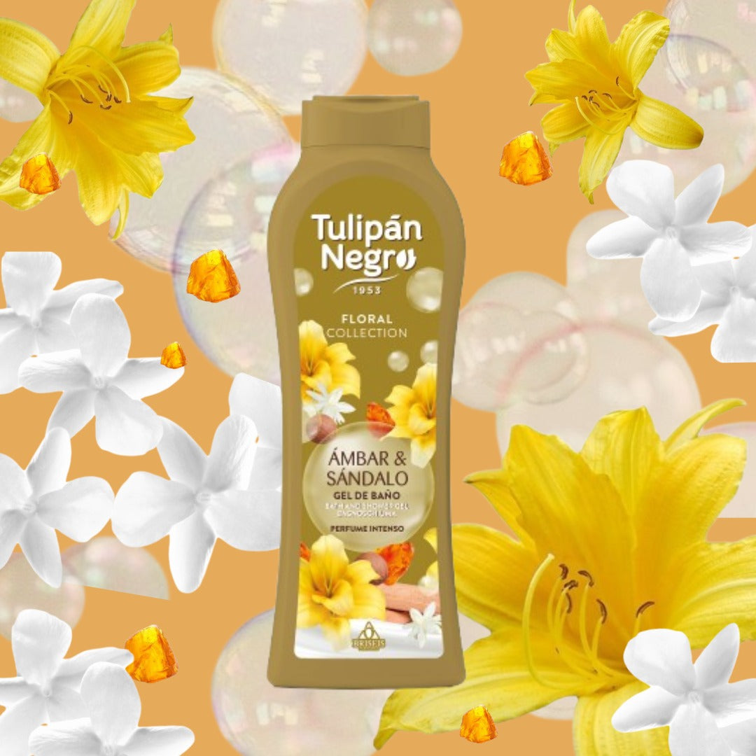 TULIPAN NEGRO GEL DUS AMBAR Y SANDALO 650 ML