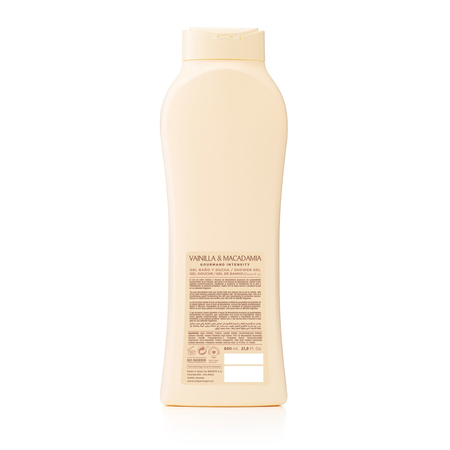 TULIPAN NEGRO GEL DUS VANILIA Y MACADAMIA 650 ML